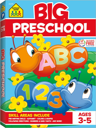 Libro School Zone Gran Libro Trabajo Preescolar English