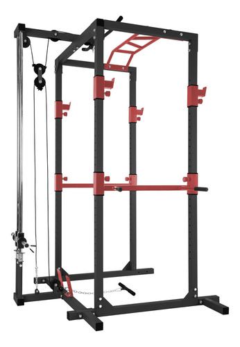 Gaiola Rack Exercit C/ Monocross Polia Para Anilhas Eg-80 Estrutura Preto