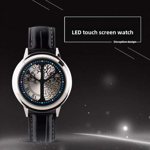 Reloj Digital Unisex Led Táctil Árbol De Vida Negro