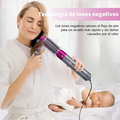 Secador De Pelo Multifuncional 5 En 1 Térmico Para Rizadores