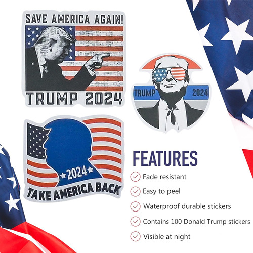 Pegatina Trump 2024 Grande Para Laptop Y Más, 100 Unidades