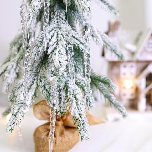 2 X 12 Uds. Adornos De Carámbano De Navidad Decoración De