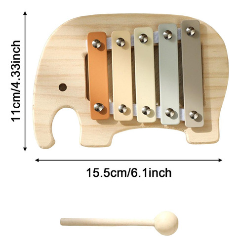 Xilófono De Madera De 5 Notas, Instrumento De Percusión,