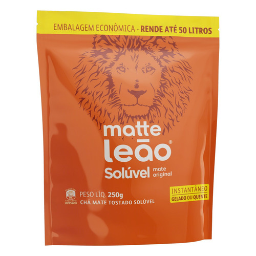 Imagem 3 de 5 de Chá Matte Leão mate tostado original em solúvel 250 g