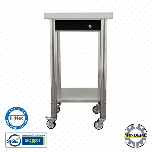 Mesa De Cobro Acero Inoxidable Con Caja Para Dinero Con Ruedas