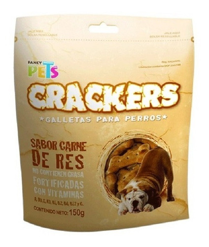 Galletas Sabor Carne Crackers Perro 150grs Fancy Pets