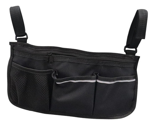 L Bolsa Lateral For Andador, Reposabrazos, Tela Negra