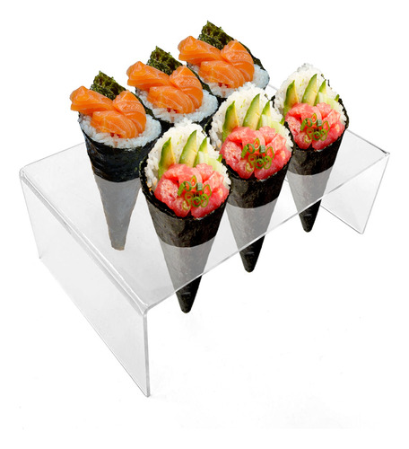 Suporte Temaki Pizza Cone Sorvete Acrílico 6 Cones Balcão