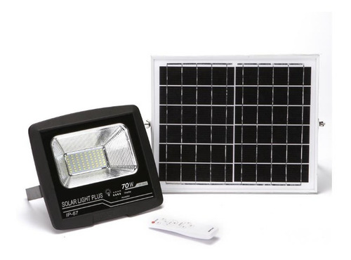 Lámpara Foco Solar Led 70w Flood Panel Solar Control Remoto