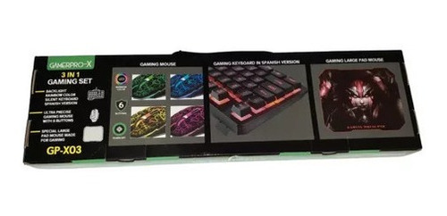 Imagen 1 de 5 de Kit Gamer Gamepro-x 3 Teclado, Mouse Y Mouse Pad *