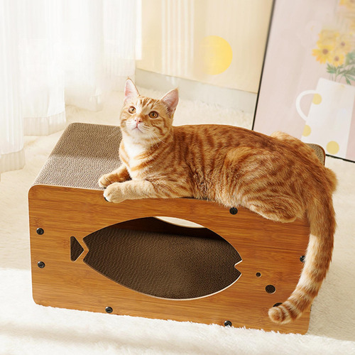 Caja Rascador Para Gatos, Cama De Salón, Cartón Corrugado,