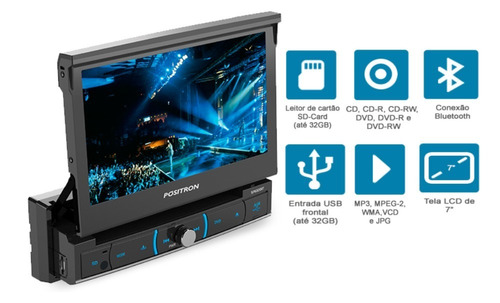 Dvd Positron Sp6320bt Retratil Tela 7   /bluetooth/usb/sd