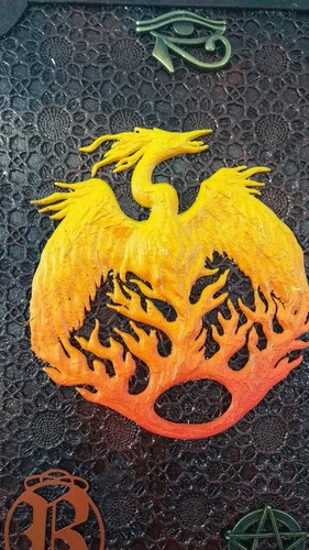 Imagem 6 de 8 de Grimório Ave Phoenix Artesanal Capa Relevo