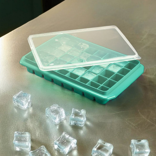 Forma De Gelo Com Tampa 40 Cubos Grande Plasnorthon 04 Unid