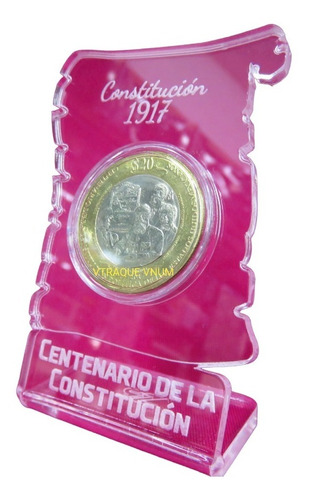 Pedestal Para Moneda 20 Pesos Constitucion 2017 Acrilico #11