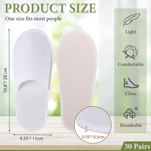 X 12 Pares De Zapatillas Desechables Para Hoteles, Familias