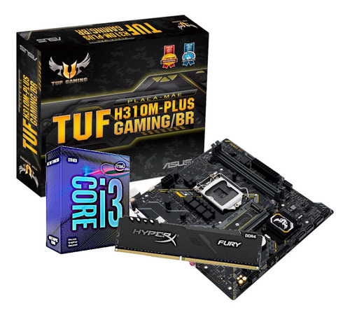 Kit Processador Intel I3 9100f Asus Tuf H310m-plus/br Hx 8gb