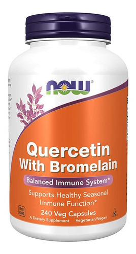 Now Quercetin Con Bromelain Salud Respiratoria 240 Cápsulas