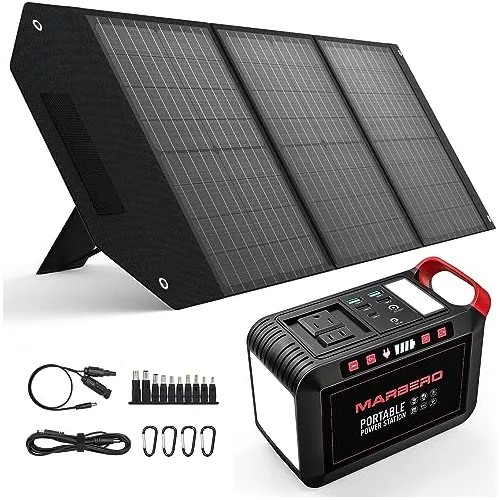 MARBERO Paneles solares portátiles de 30 W, cargador de batería de panel  solar plegable para generador de estación de energía portátil, iPad,  laptop