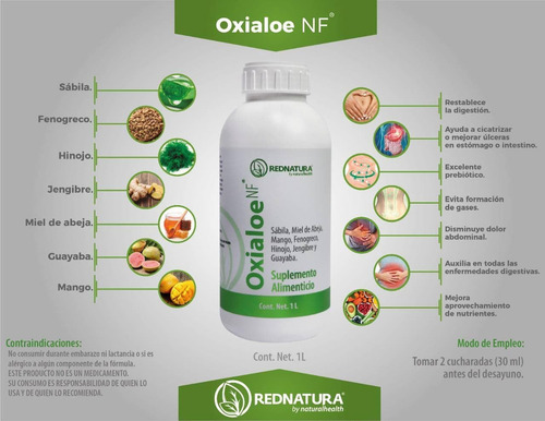 Rednatura Oxialoe Tonifica El Sistema Digestivo 1lt Sabor Sin Sabor