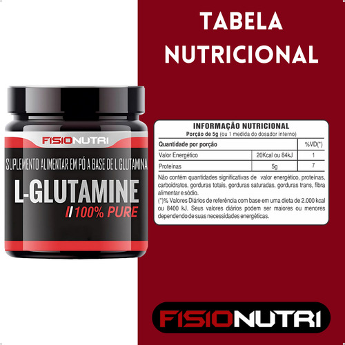 L-glutamina 100% Pure - Pote 300g Sabor Chocolate Ao Leite