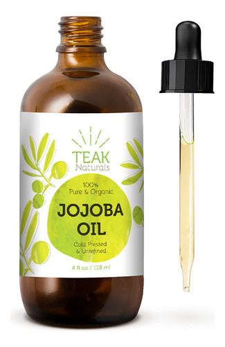 Teak Naturals Aceite De Jojoba 100 % Puro Prensado En Frio, 