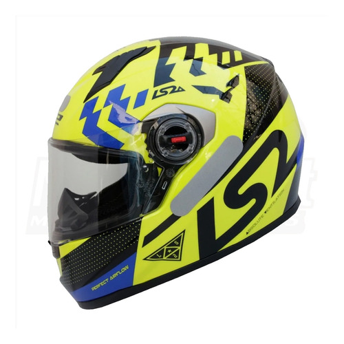 Capacete Fechado Ls2 Ff358 Classic Podium Amarelo Azul