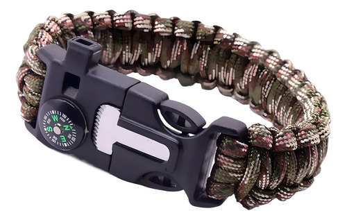 Pulsera Cuerda Táctica + Brújula Y Navaja Militar Padernal