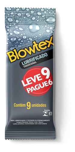 Imagem 1 de 6 de Preservativo Blowtex Lubrificante C/ 9 Unidades