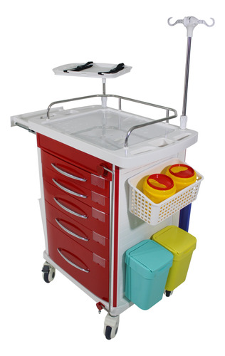 Carro Rojo De Emergencias Medico Abs Y Aluminio Cr-1