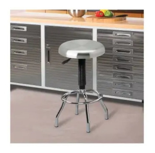 Silla Banco Giratoria Trabajo Altura Ajustable Acero Inox