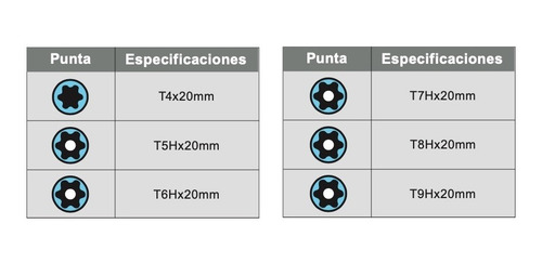 Imagen 2 de 3 de Set Destornilladores Torx Huecos Proskit Sd-3502 -pdiy-