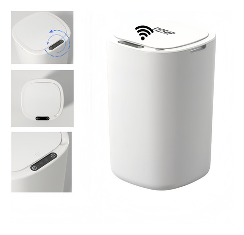 Lixeira Com Sensor Inteligente Redondo 12L Branco Cozinha Quarto Yesop