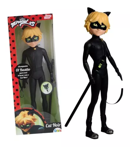 Boneca Miraculous Ladybug Boneco Cat Noir Figura Articuladas