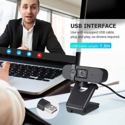 Cámara Web Usb Webcam 2k De Alta Definición Con Micrófono