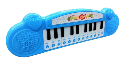 Imagen 3 de 3 de Piano Electrónico Infantil Juliana Y Julián Sisjyj018 Color Celeste