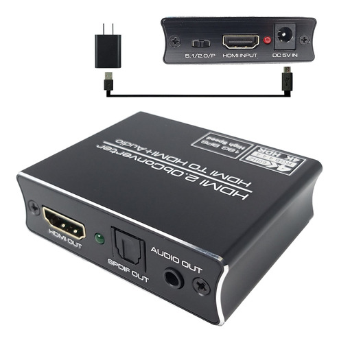 Hdmi Convertidor Audio Divisor To Optical Fiber Power