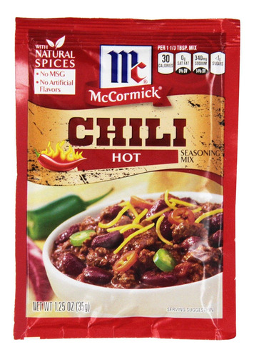 Mccormick Hot Chili Seasoning Mix (paquete De 4) Paquetes De