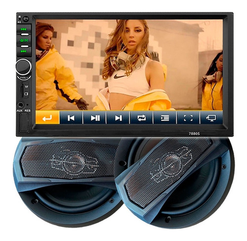 Imagen 1 de 5 de Combo Estéreo Pantalla Dvd 7880s + Parlantes 6 PuLG Premium