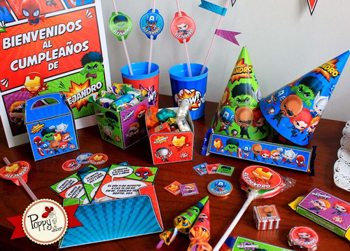 Kit Imprimible Superhéroes Personalizado Avengers Cumpleaños