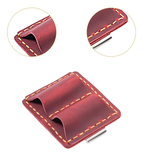 Portalápices Para Cuaderno, Clip Con Clip De Metal, Rojo