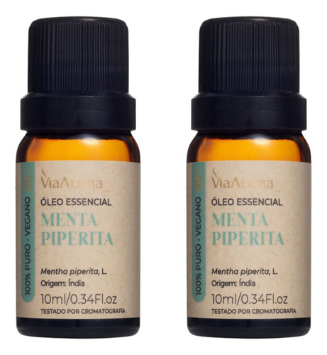 Kit 2 Óleo Essencial De Menta Piperita Via Aroma 10ml