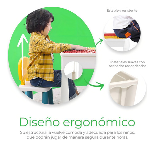 Mesa Didáctica Kiddos Table Plus Plegable con Silla y Bloques