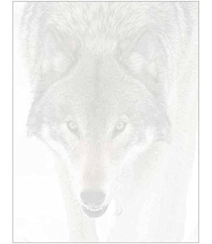 Papel De Carta De Papel Con Cara De Lobo, Diseño De Animales