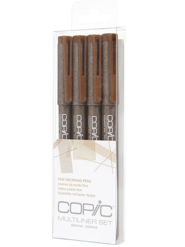 Copic Multiliner Set 4 Tiralíneas Sepia