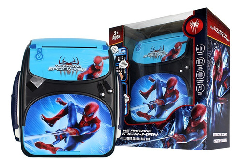 Alcancía Electrónica Spiderman Mochila Luz Y Sonido Araña Color Azul Spider-man