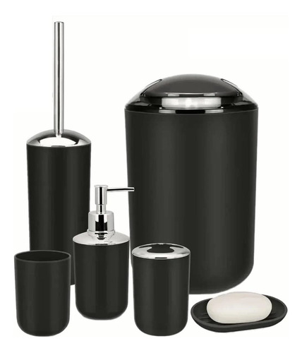 Set De Accesorios De Baño Mixa-mimbral Negro 6un