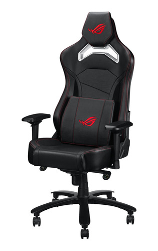 Imagen 3 de 6 de Silla de escritorio Asus ROG Chariot Core gamer ergonómica negra con tapizado de cuero sintético