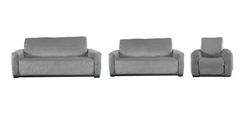 Protector Cubre Sala Sofá, 2 Vista Capitonado Lavable 3 Pzas