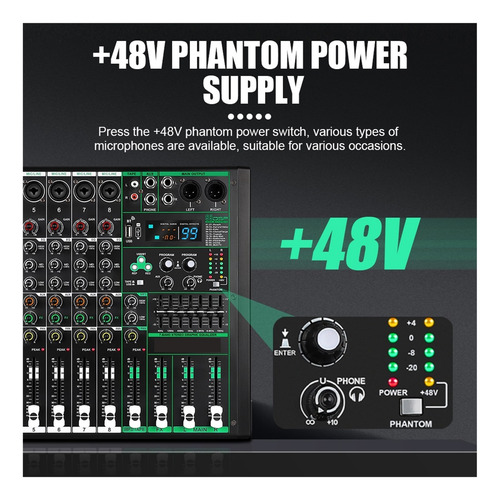 Mezclador De Audio De 8 Canales, Mesa De Sonido, Consola